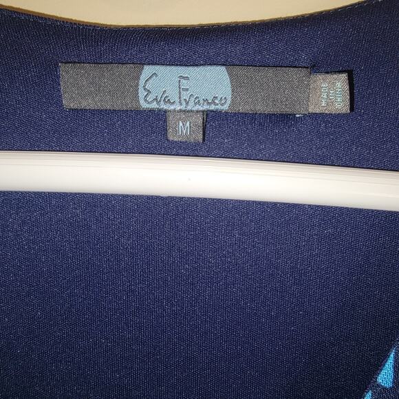 Anthropologie Blue A-line pullover v-neck dress size medium - Picture 5 of 7